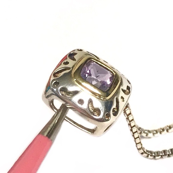 KREMENTZ STERLING & 18k Amethyst NECKLACE - Picture 3 of 8